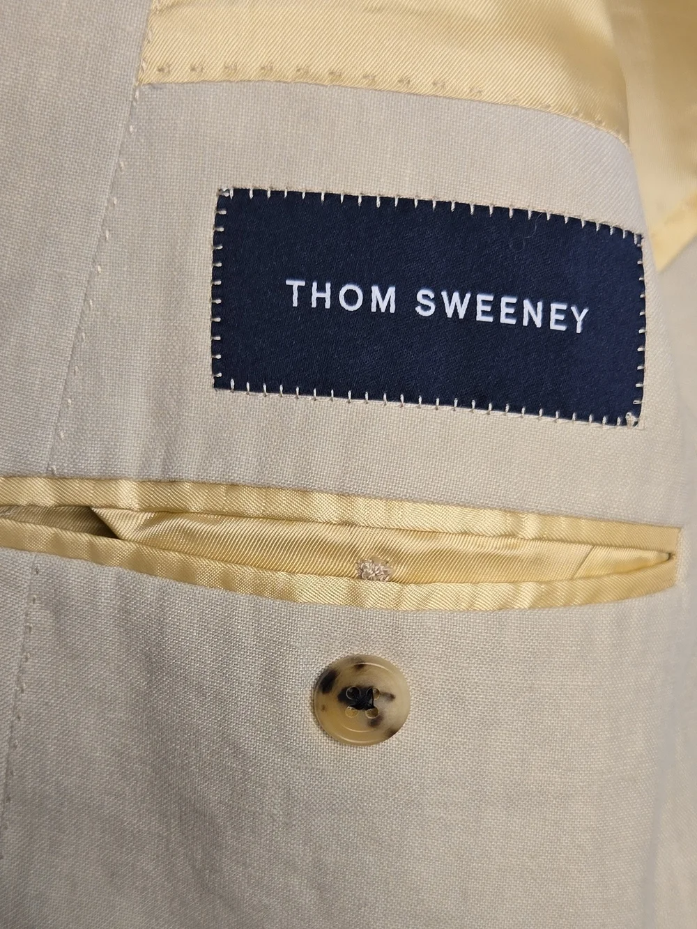 Men's Double-Breasted Cream Blazer